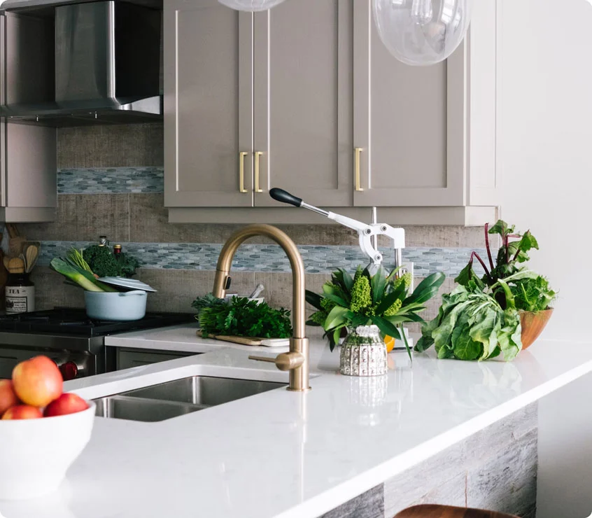 beautiful quartz kitchen